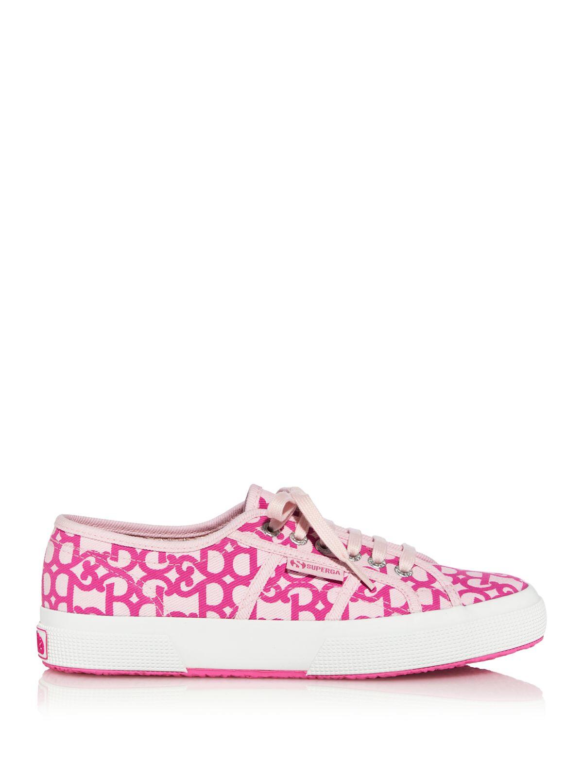 SUPERGA Womens Pink Printed Round Toe Platform Lace-Up Sneakers Shoes 37