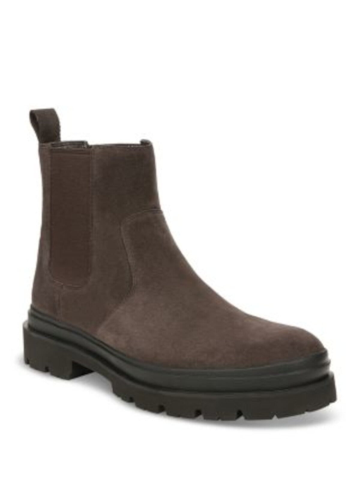 VINCE. Mens Brown 1" Platform Heel Pull-Tab Goring Lug Sole Reggio Round Toe Suede Chelsea Boot 9.5 M