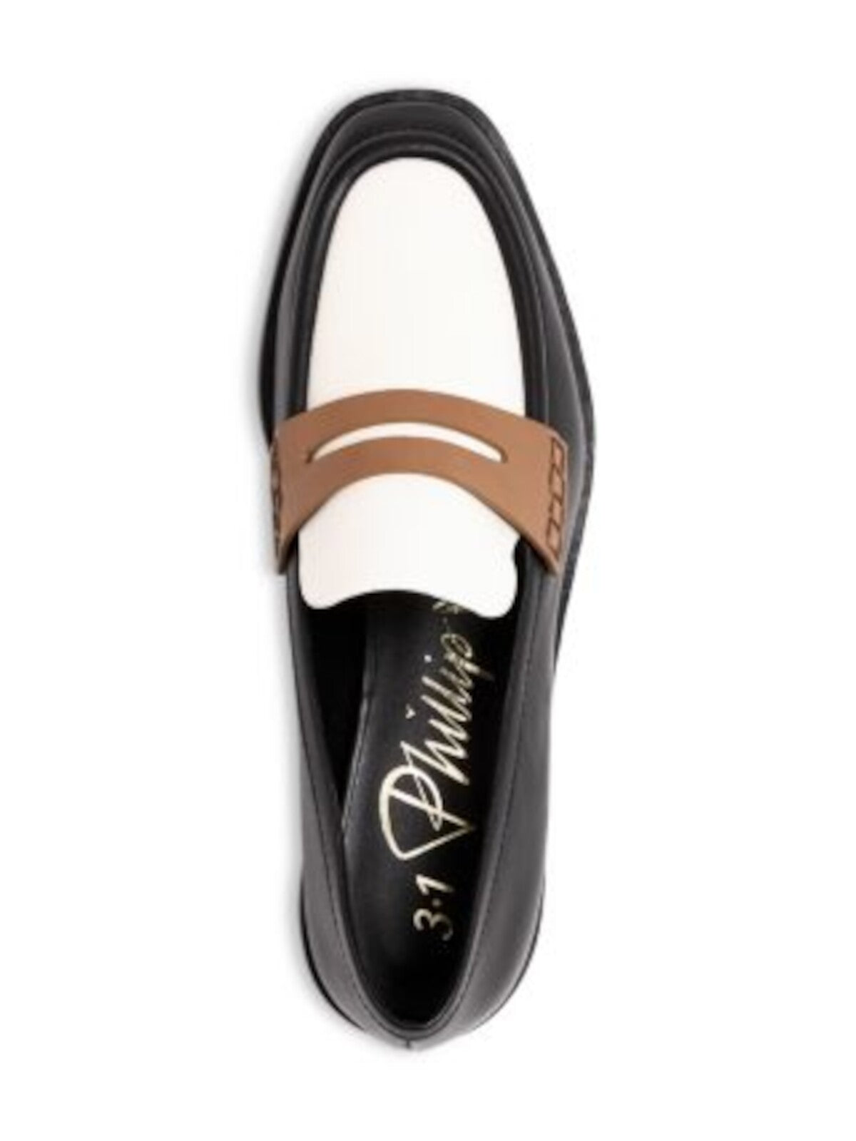 3.1 PHILLIP LIM Womens Black Color Block Penny Strap Apron Toe Padded Alexa Round Toe Slip On Leather Dress Loafers Shoes 36