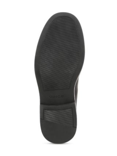 VINCE. Mens Black Heel Pull-Tab Goring Padded Erik Round Toe Block Heel Leather Chelsea Boot M