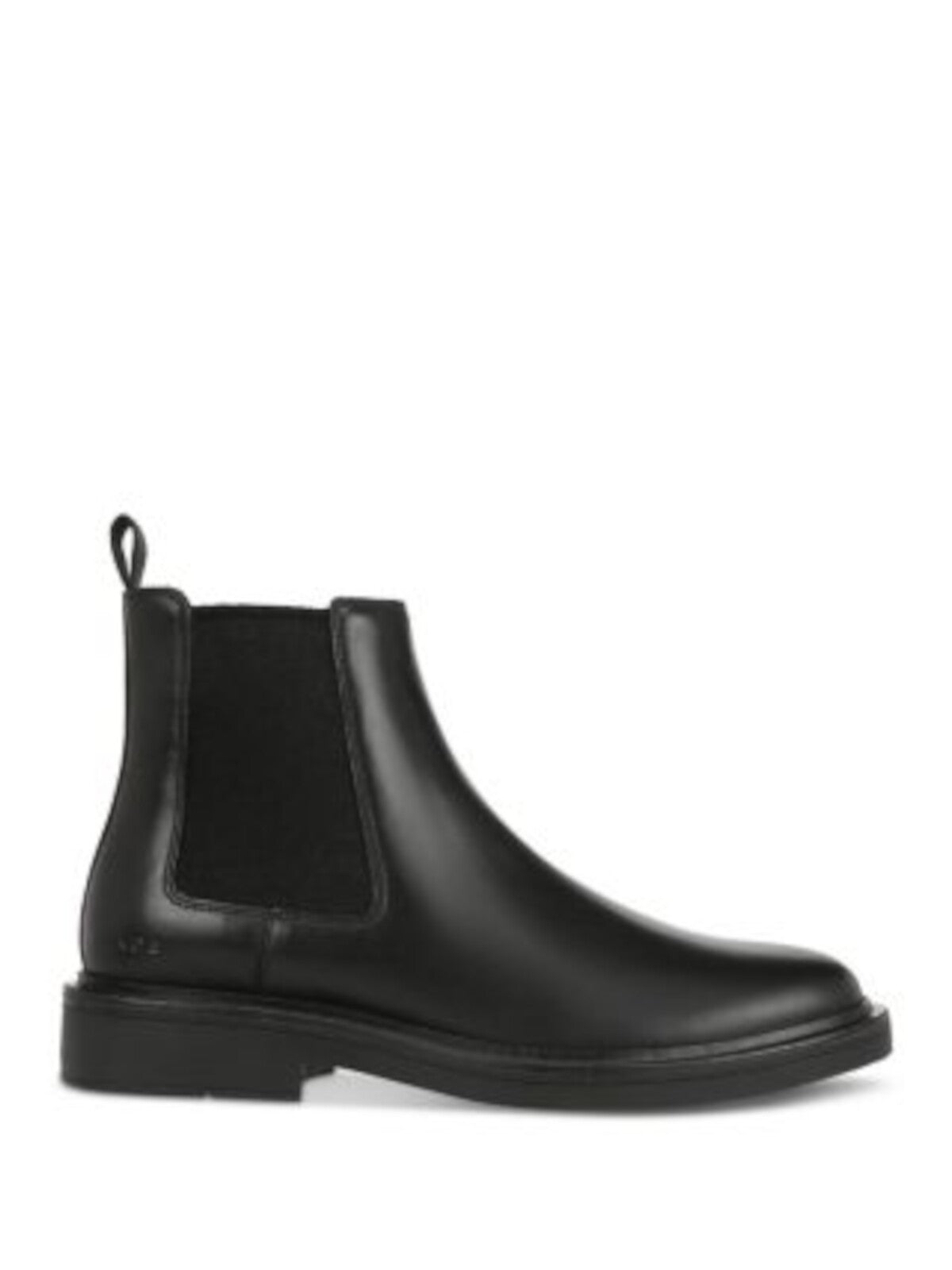 VINCE. Mens Black Heel Pull-Tab Goring Padded Erik Round Toe Block Heel Leather Chelsea Boot 8 M