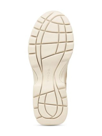 VINCE. Mens Beige Mixed Media Padded Collar Padded Lug Sole Elvio Round Toe Platform Lace-Up Boots Shoes M