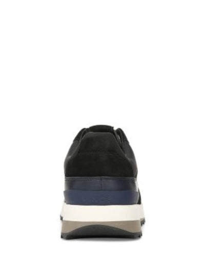 VINCE. Mens Black Mixed Media Logo Padded Treaded Edric Round Toe Wedge Lace-Up Leather Sneakers Shoes 9.5 M