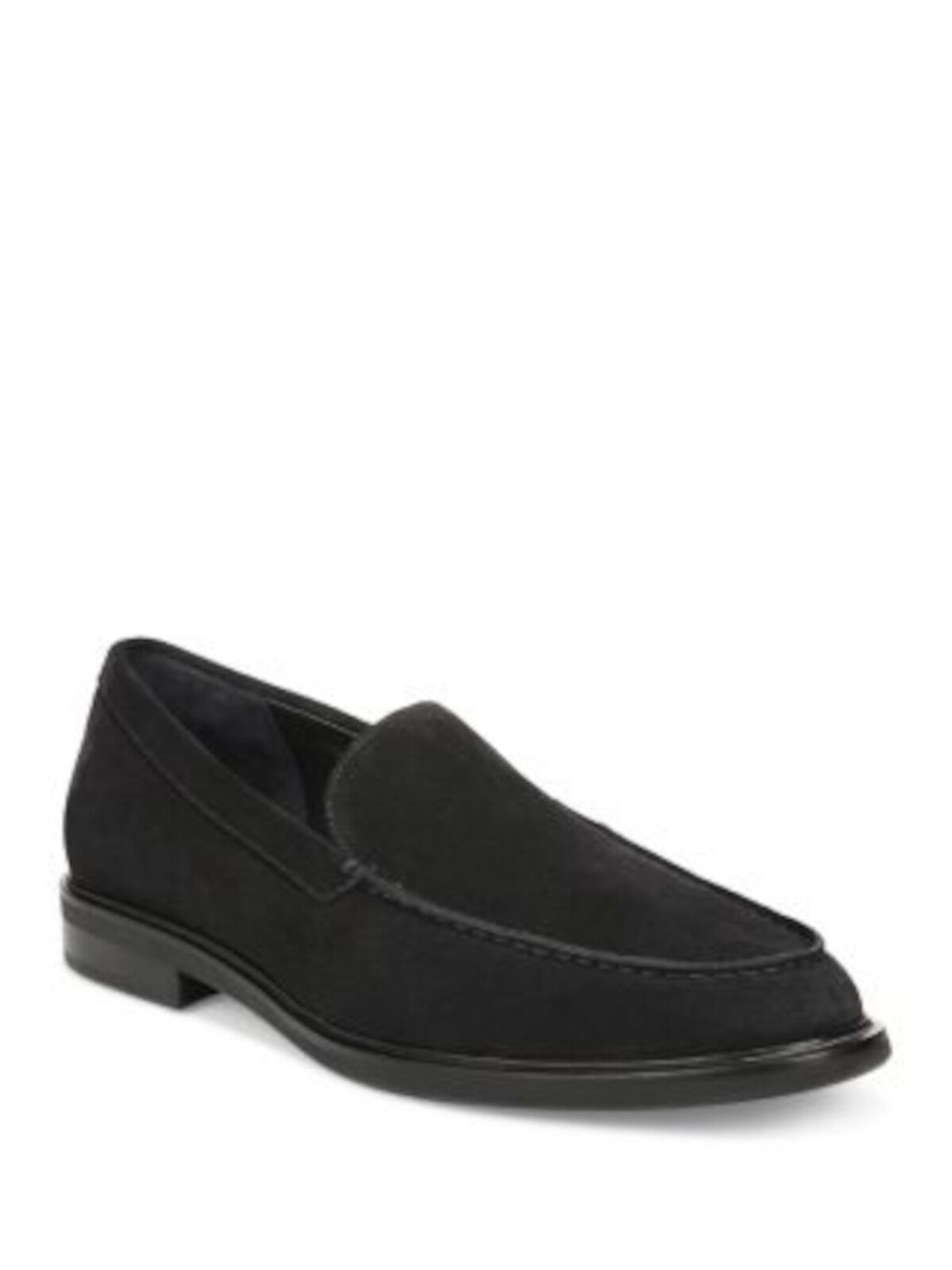 VINCE. Mens Navy Moc Toe Padded Grant Round Toe Block Heel Slip On Leather Dress Loafers Shoes 10.5 M