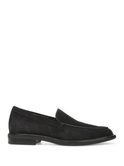 VINCE. Mens Navy Moc Toe Padded Grant Round Toe Block Heel Slip On Leather Dress Loafers Shoes 10.5 M