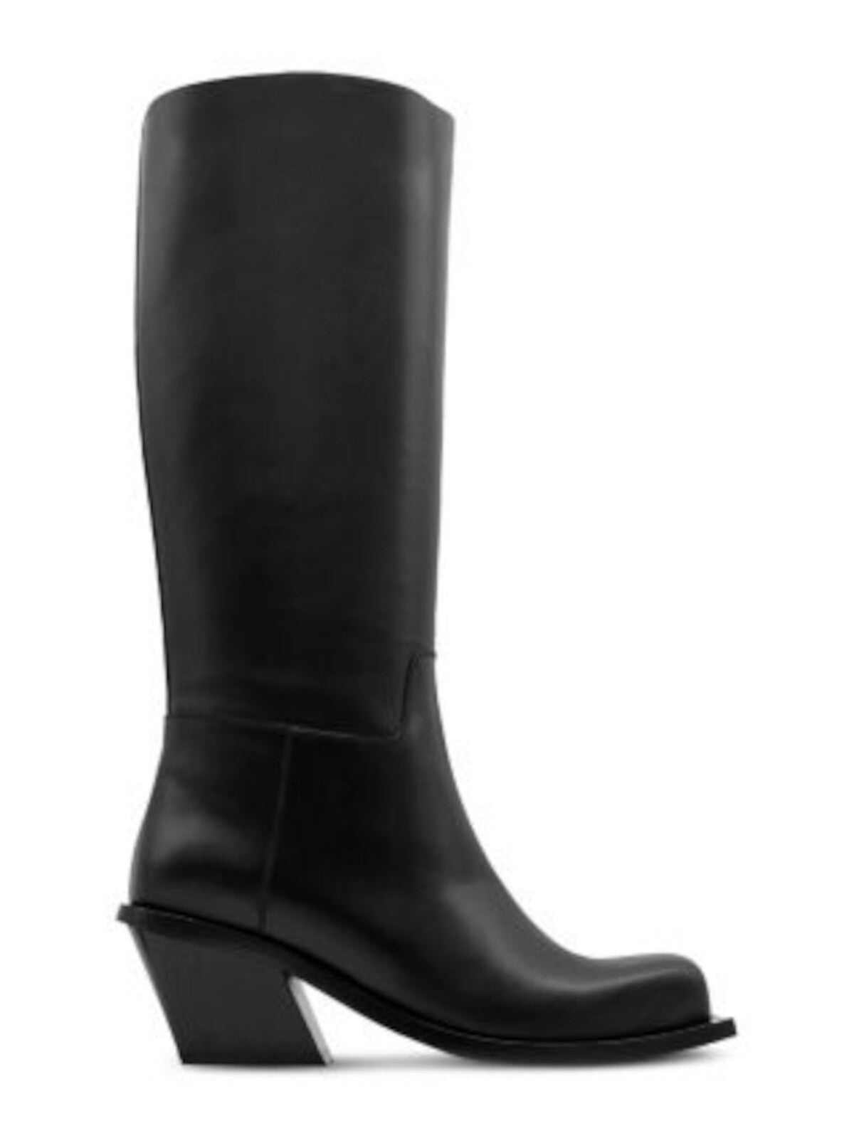 GIA BORGHINI Womens Black Padded Blondine Square Toe Flare Leather Boots Shoes 37