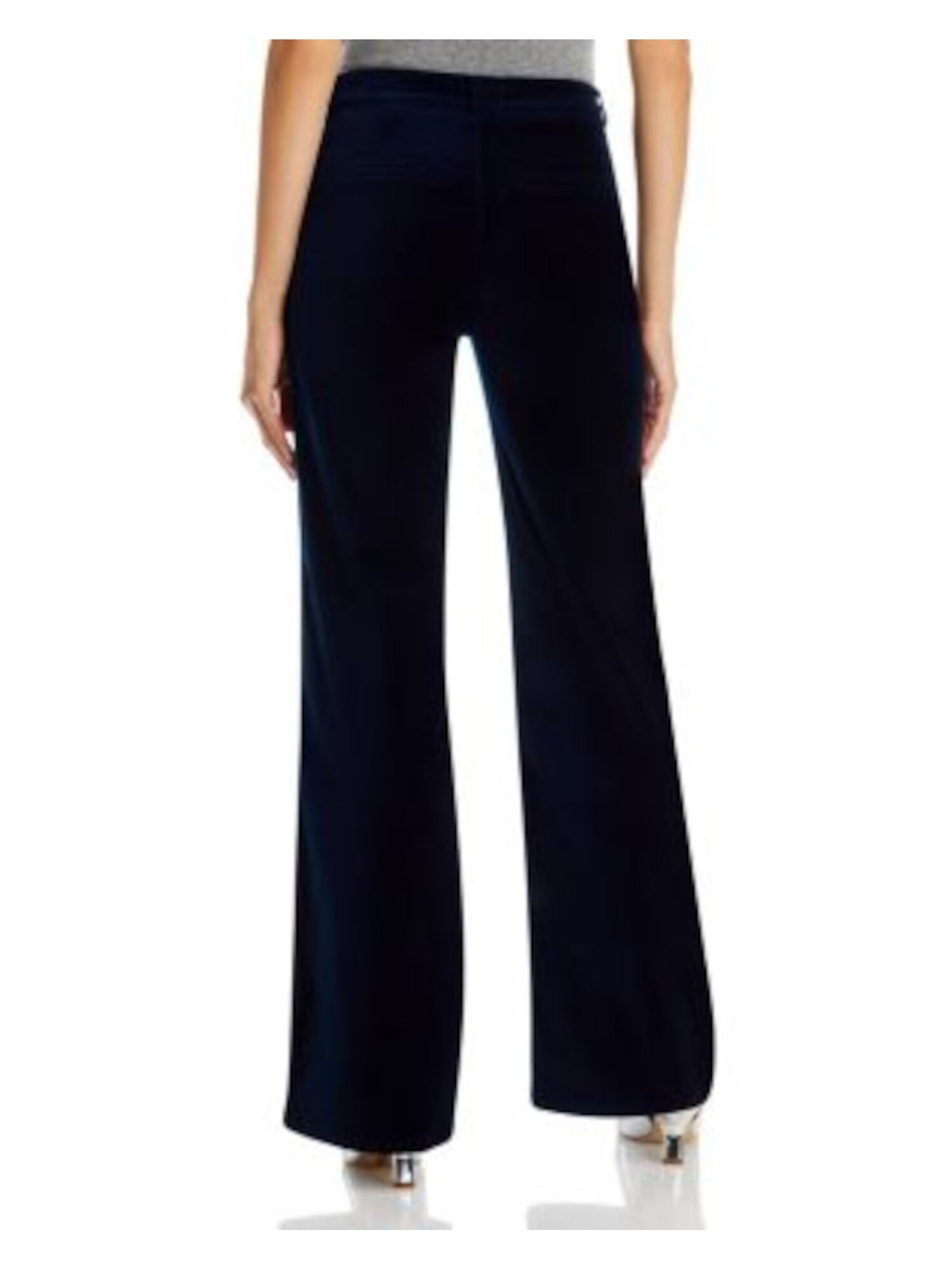 PAIGE Womens Navy Zippered Pocketed Wide Leg Wear To Work High Waist Pants 34