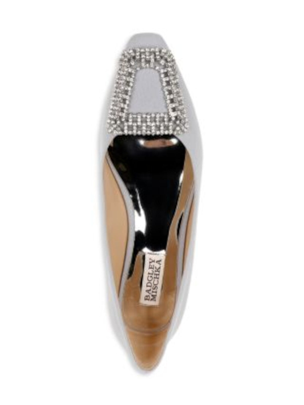 BADGLEY MISCHKA Womens Silver Embellished Hardware Rhinestone Padded Emerie Pointed Toe Slip On Flats Shoes 9