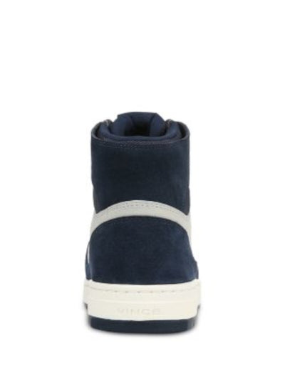 VINCE. Mens Navy Mixed Media Perforated Padded Mason Round Toe Platform Lace-Up Sneakers Shoes 10 M