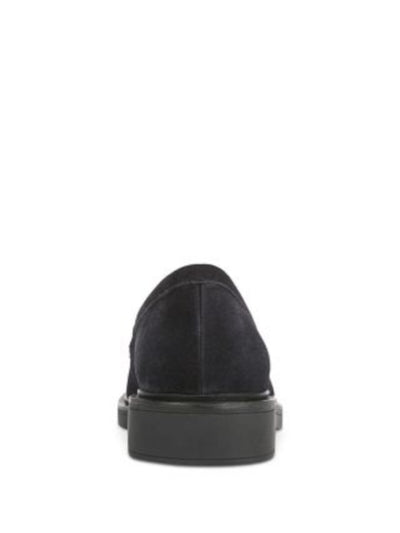 VINCE. Mens Navy Vamp Strap Cushioned Eston Round Toe Block Heel Slip On Leather Loafers Shoes 13 M