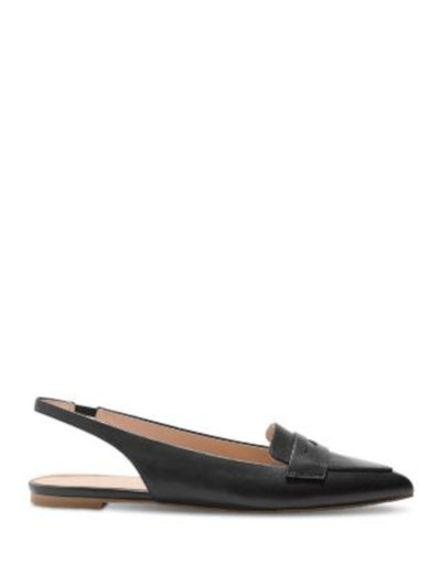 JACK ROGERS Womens Black Penny Keeper Goring Padded Pennie Pointed Toe Slip On Leather Slingback 9 M