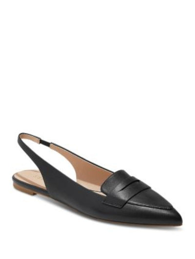 JACK ROGERS Womens Black Penny Keeper Goring Padded Pennie Pointed Toe Slip On Leather Slingback 9 M