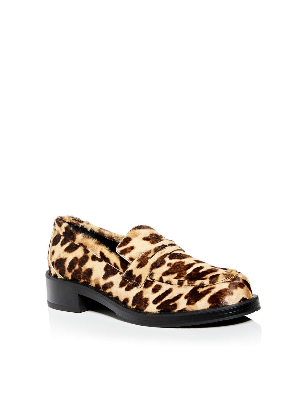 STUART WEITZMAN Womens Beige Animal Print Penny Keeper Padded Palmer Round Toe Block Heel Slip On Leather Loafers Shoes 6.5 B