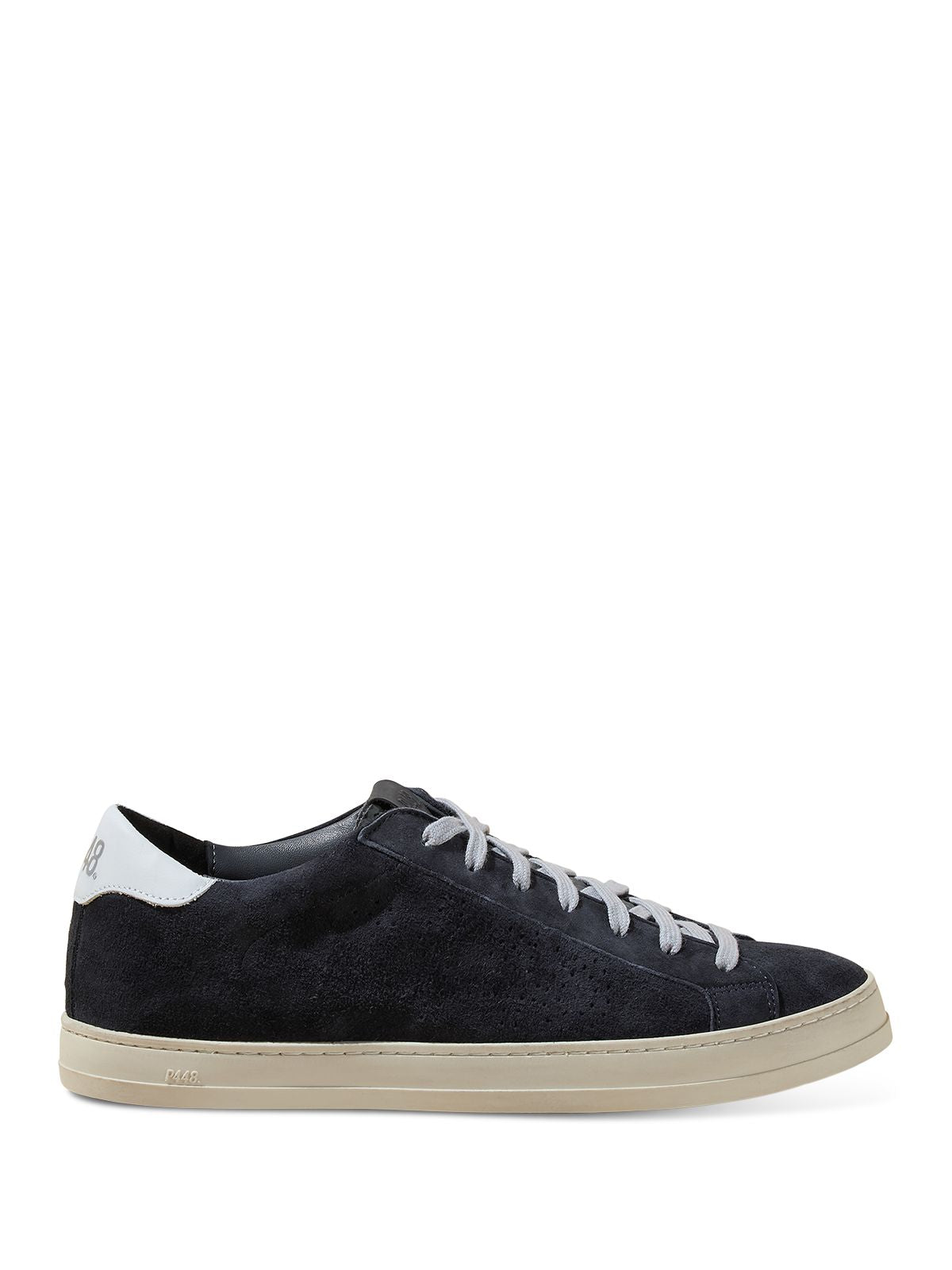 P448 Mens Navy Perforated Logo Accent Padded F23john-m019 Round Toe Platform Lace-Up Leather Sneakers Shoes 48