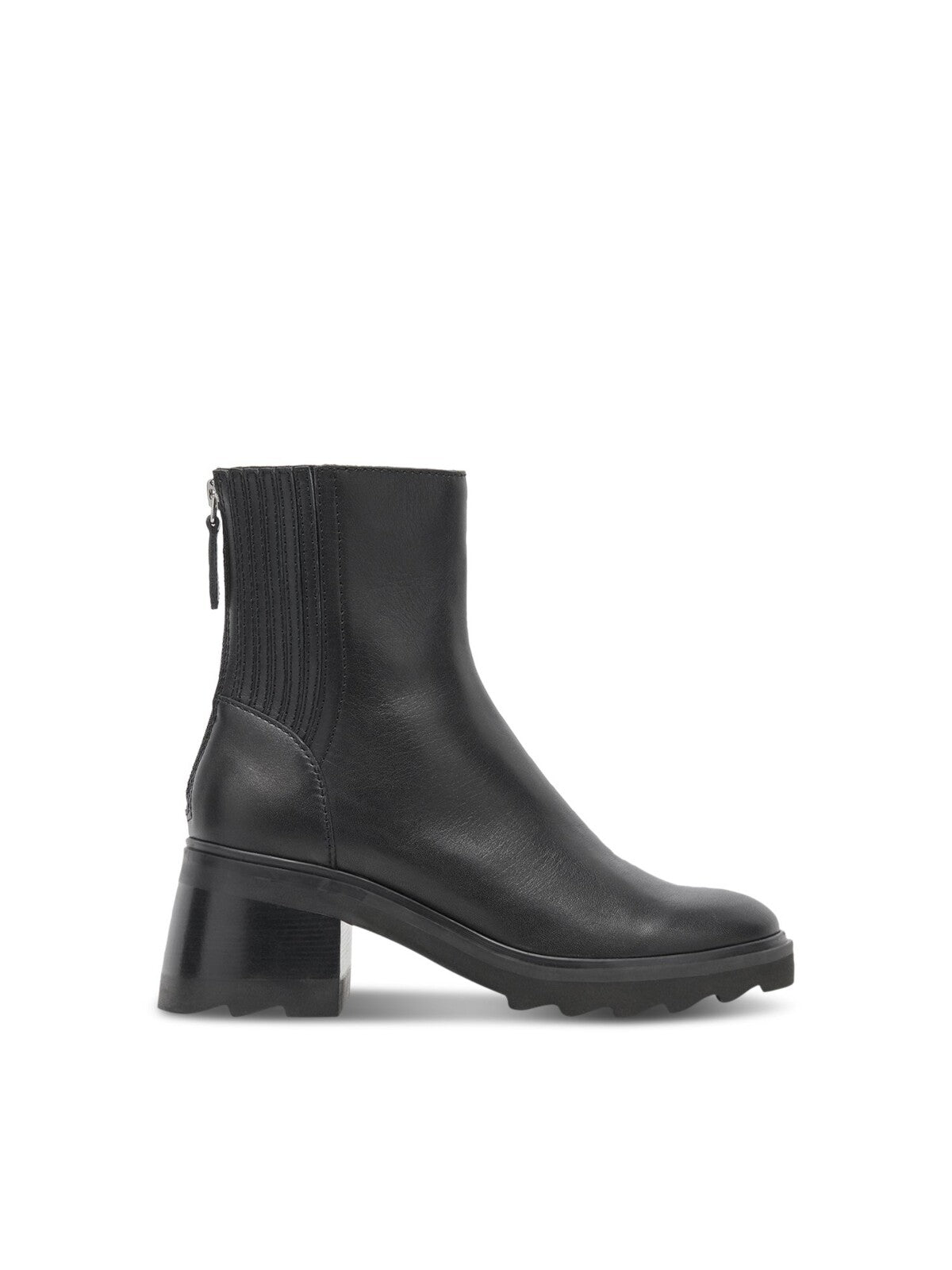 DOLCE VITA Womens Black 1" Platform Cushioned Lug Sole Goring Martey H2o Round Toe Block Heel Zip-Up Leather Booties 8.5
