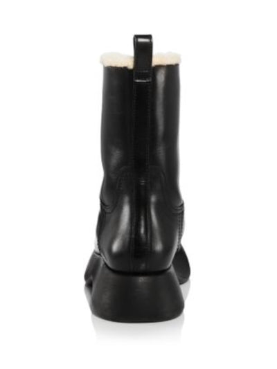 3.1 PHILLIP LIM Womens Black 1" Platform Heel Pull-Tab Padded Mercer Round Toe Platform Zip-Up Leather Combat Boots 38