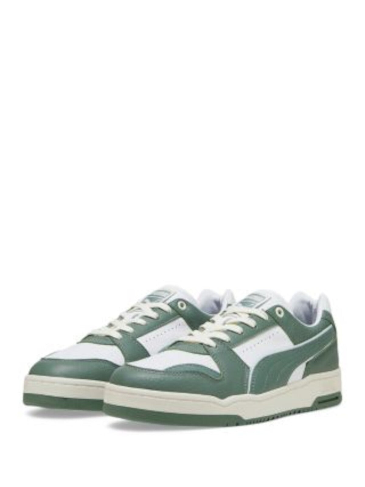 PUMA Mens White Color Block Logo Padded Perforated Slipstream Round Toe Platform Lace-Up Leather Sneakers Shoes 8.5