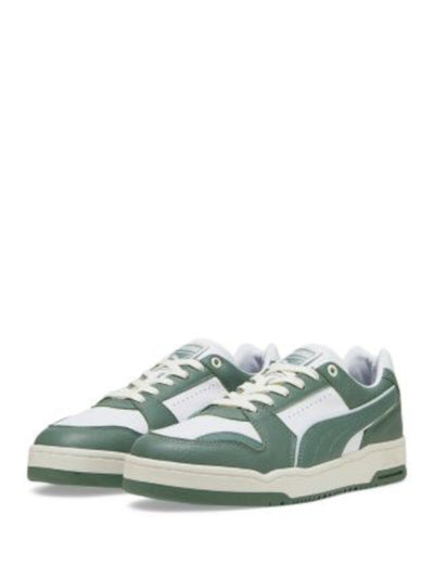 PUMA Mens White Color Block Logo Padded Perforated Slipstream Round Toe Platform Lace-Up Leather Sneakers Shoes 8.5