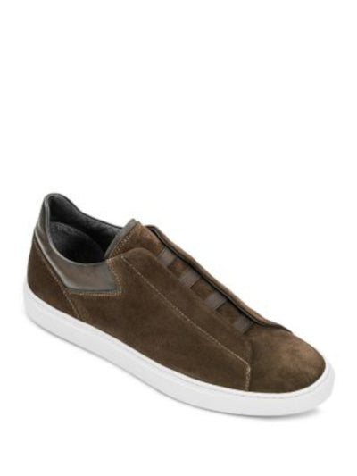 TO BOOT NEW YORK Mens Brown Padded Collar Elasticized Sets Padded Adam Derrick Alberta Round Toe Suede Sneakers Shoes 8 M
