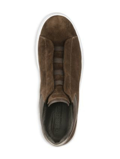 TO BOOT NEW YORK Mens Brown Padded Collar Elasticized Sets Padded Adam Derrick Alberta Round Toe Suede Sneakers Shoes 8 M