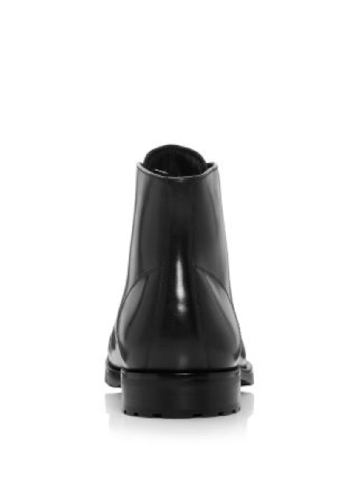 THE MENS STORE Mens Black Traction Sole Cushioned Cap Toe Block Heel Lace-Up Boots Shoes 11