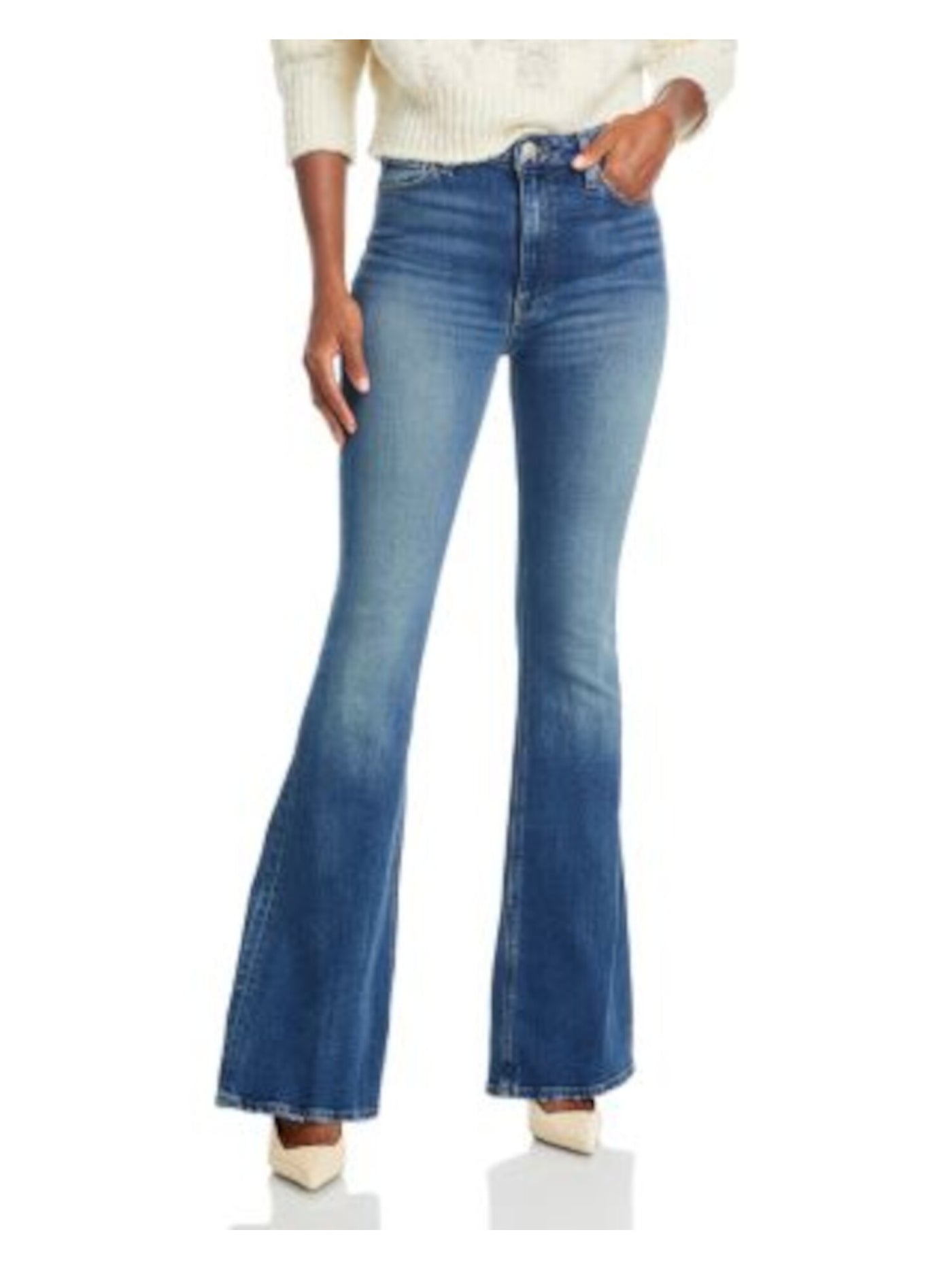 HUDSON Womens Zippered High Waist Jeans