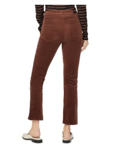 PAIGE Womens Brown Zippered Pocketed Straight-leg High Waist Jeans 27 Waist