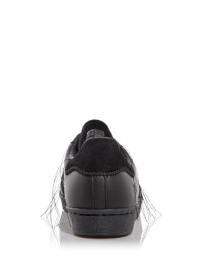 Y-3 Mens Black Mixed Media Logo Accents Padded Fringed Superstar Round Toe Wedge Lace-Up Leather Sneakers Shoes 12.5