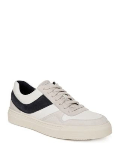 VINCE. Mens White Mixed Media Padded Warren Retro Round Toe Platform Lace-Up Leather Sneakers Shoes 8.5 M