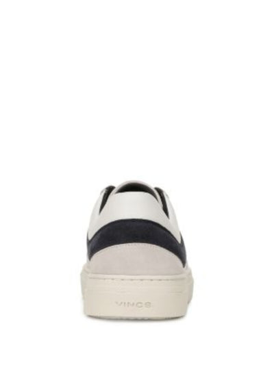VINCE. Mens White Mixed Media Padded Warren Retro Round Toe Platform Lace-Up Leather Sneakers Shoes 8.5 M
