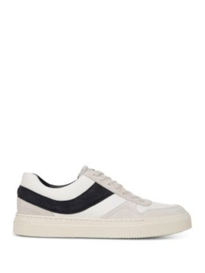 VINCE. Mens White Mixed Media Padded Warren Retro Round Toe Platform Lace-Up Leather Sneakers Shoes 8.5 M