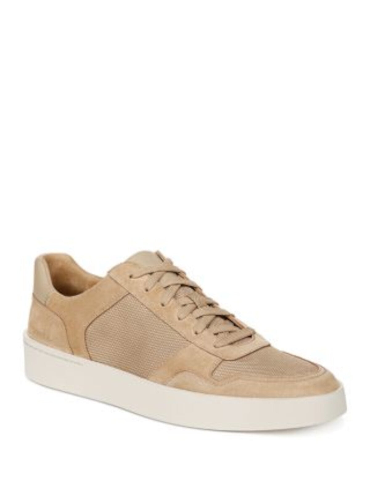 VINCE. Mens Beige Mixed Media Logo Breathable Padded Larsen Round Toe Platform Lace-Up Sneakers Shoes 8 M