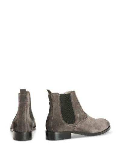 ALLSAINTS Mens Gray Heel Pull-Tab Goring Padded Gus Almond Toe Block Heel Chelsea Boot 13