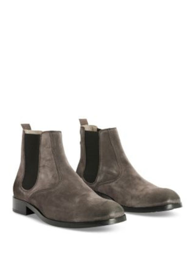 ALLSAINTS Mens Gray Heel Pull-Tab Goring Padded Gus Almond Toe Block Heel Chelsea Boot 13