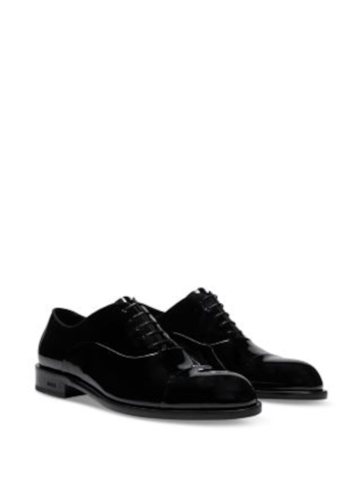 BOSS Mens Black Cushioned Bruce Cap Toe Block Heel Lace-Up Leather Dress Oxford Shoes 10.5