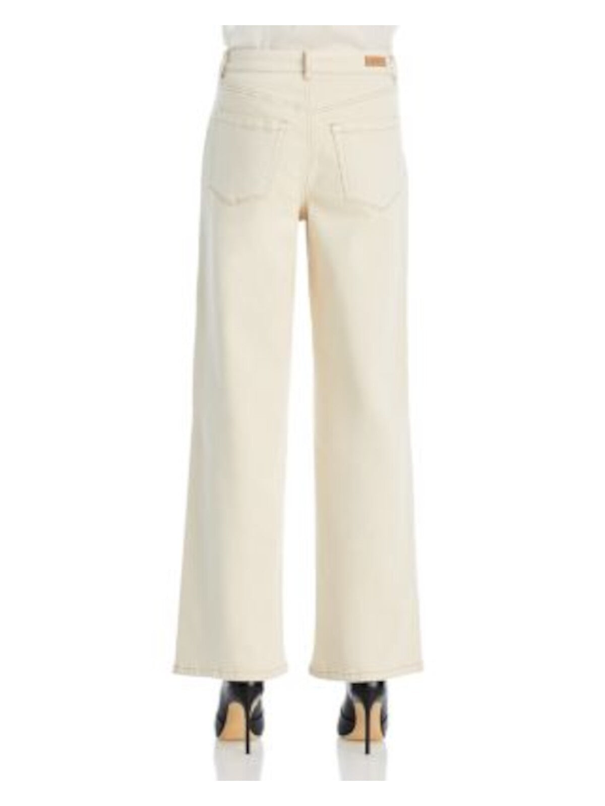 BLANK NYC Womens Beige Zippered Pocketed Wide Leg High Waist Jeans 31