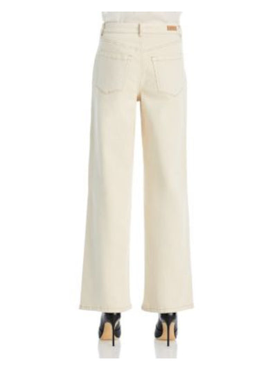 BLANK NYC Womens Beige Zippered Pocketed Wide Leg High Waist Jeans 31