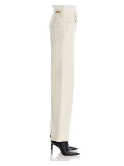 BLANK NYC Womens Beige Zippered Pocketed Wide Leg High Waist Jeans 31