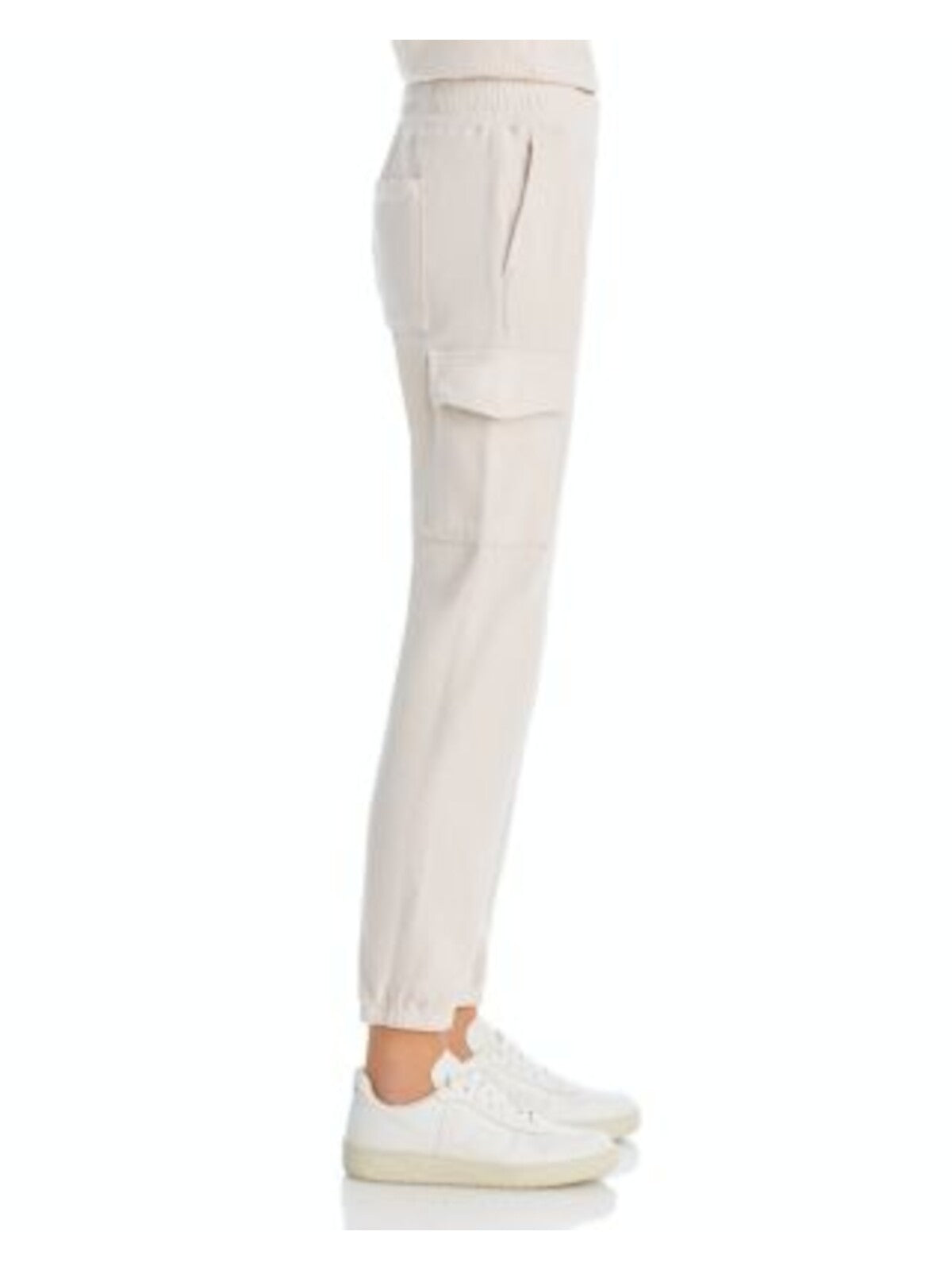 MONROW Womens Beige Pocketed Tapered-leg Elastic Cuff Joggers Pants XS