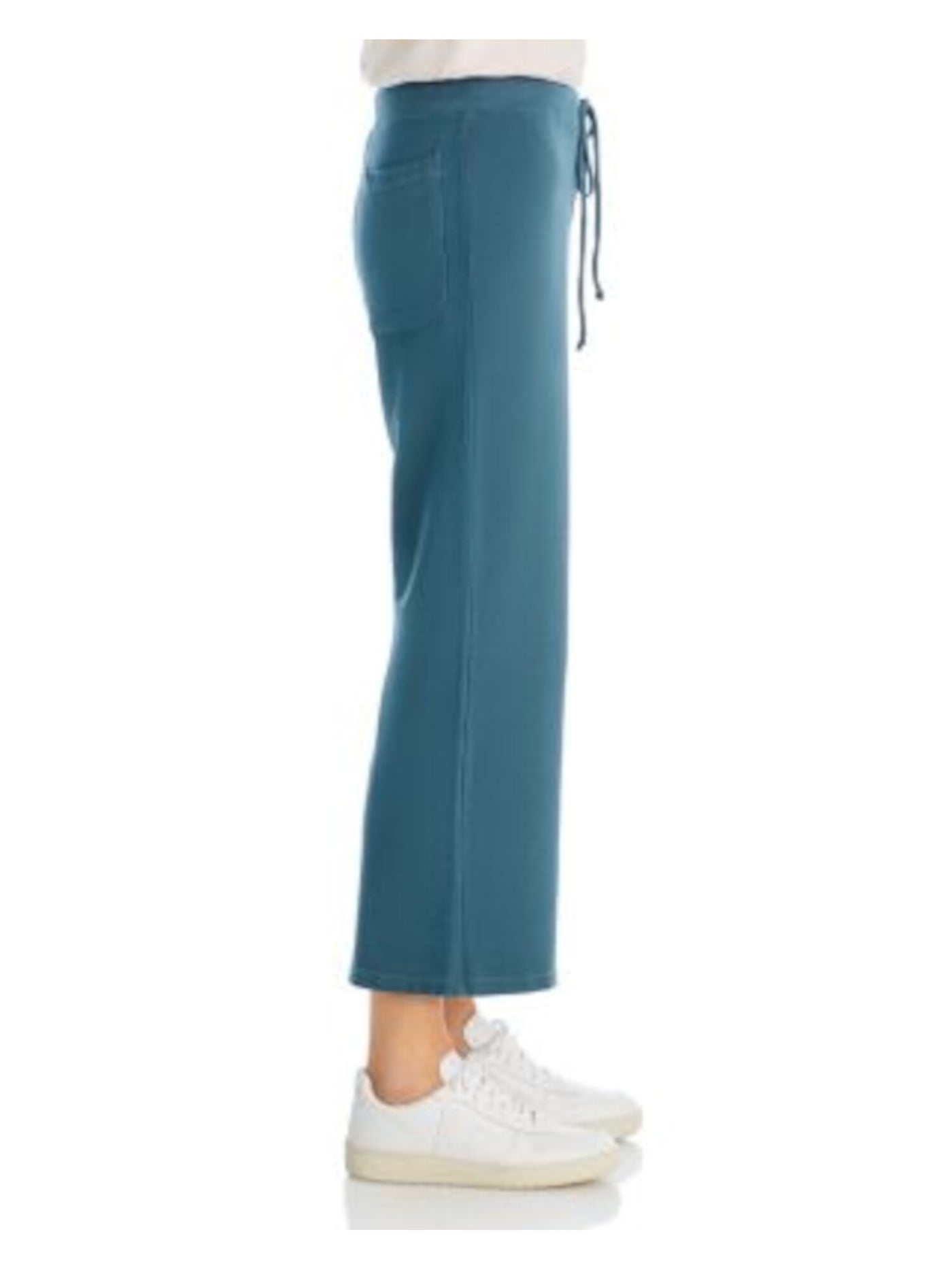 MONROW Womens Green Pocketed High Rise Drawstring Cropped Lounge Pants XS