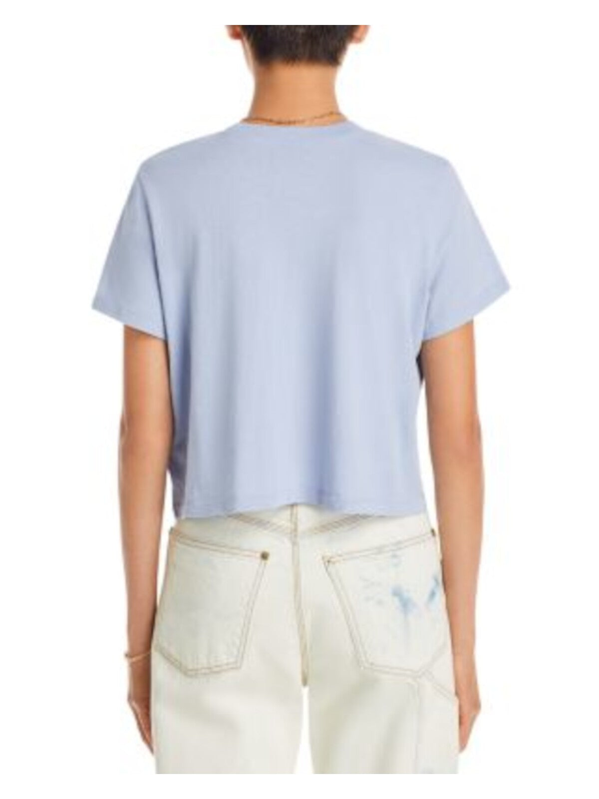 MADEWELL Womens Blue Short Length Short Sleeve Crew Neck T-Shirt XS