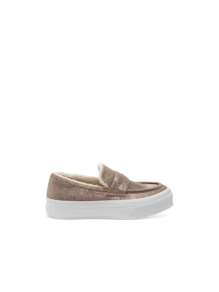 J/SLIDES Beige Suede Platform Penny Loafers J/SLIDES Suede Tyler Platform Penny Loafers Chunky Lug Sole  main image 3
