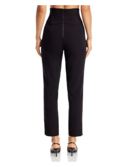 BARDOT Womens Black Zippered Pocketed Super-hi Bustier-paneled Waist Straight leg Pants 8