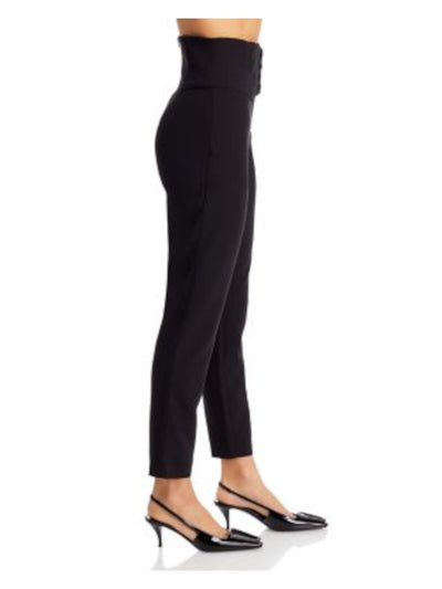 BARDOT Womens Black Zippered Pocketed Super-hi Bustier-paneled Waist Straight leg Pants 8