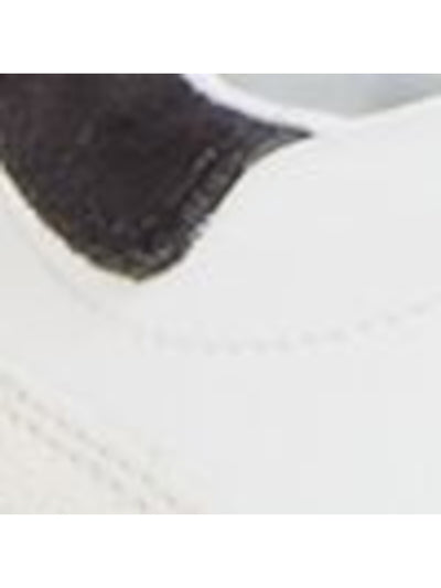 P448 Womens White Mixed Media 1" Platform Perforated Padded Bali Round Toe Wedge Lace-Up Leather Sneakers Shoes