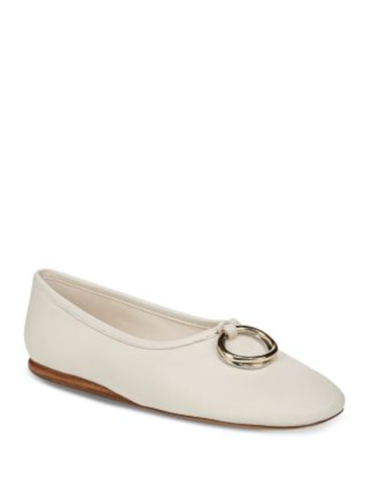 VINCE. Womens Ivory Ring Hardware Accent Padded Didi Round Toe Slip On Leather Ballet Flats 9.5 M