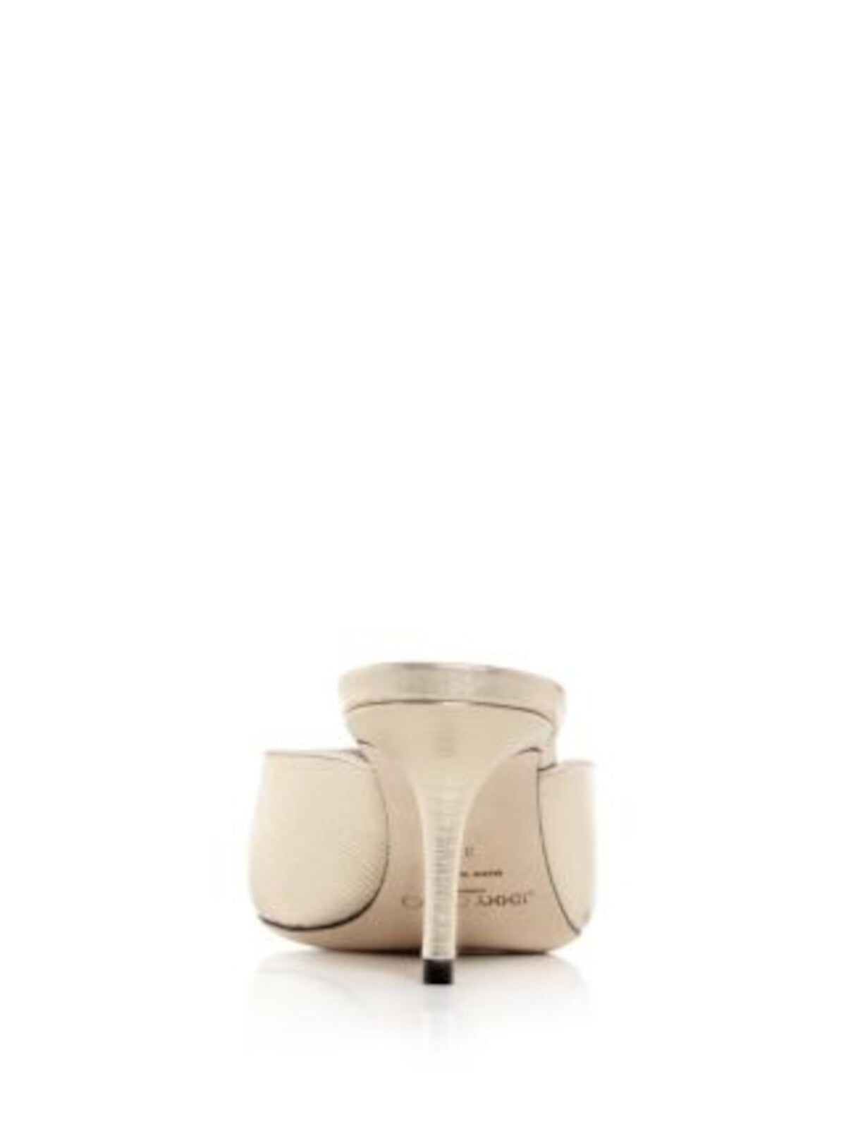 JIMMY CHOO Womens Gold Metallic Padded Rav 65 Pointed Toe Stiletto Slip On Leather Heeled Mules Shoes 40