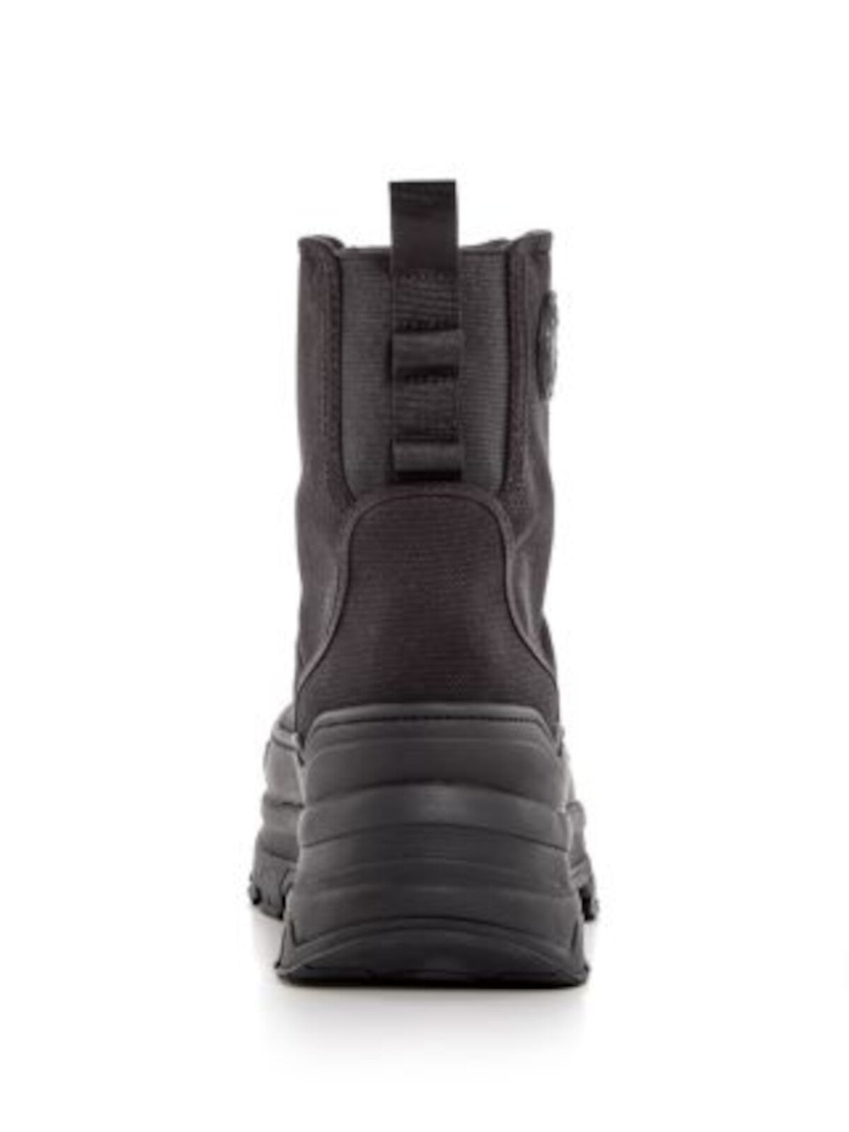 HUNTER Mens Black Mixed Media 1" Platform Arch Support Cushioned Lug Sole Waterproof Explorer Desert Round Toe Wedge Lace-Up Combat Boots 12