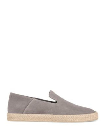 VINCE. Mens Gray Notched Padded Braided Emmit Round Toe Slip On Suede Espadrille Shoes 8 M