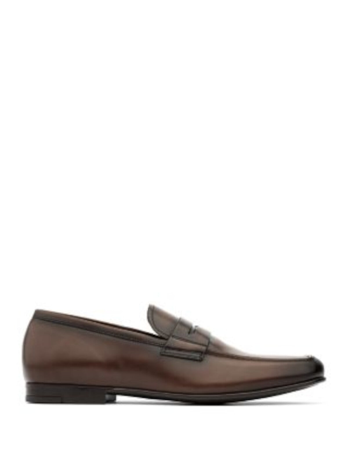 TO BOOT NEW YORK Mens Brown Penny Strap Padded Alek Adam Derrick Round Toe Slip On Leather Dress Loafers Shoes 7.5 M